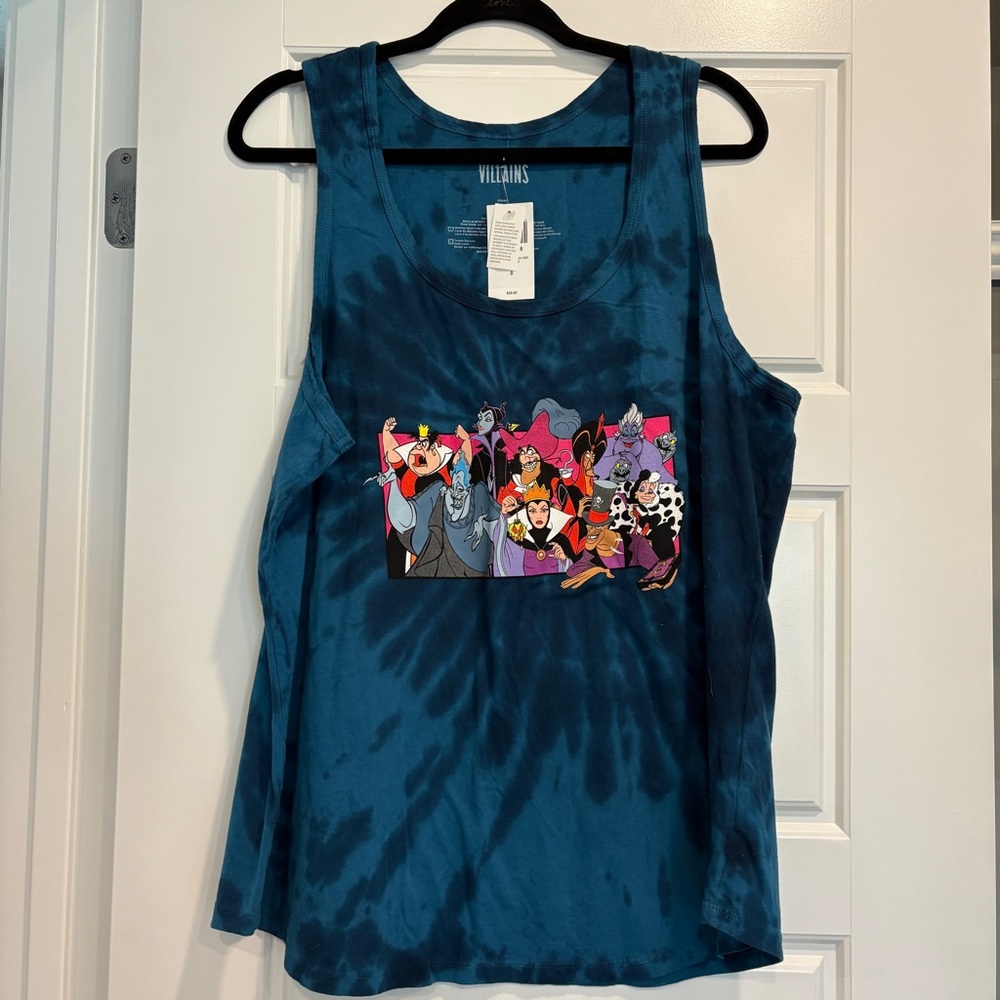 Hot Topic Disney Villains‎ Tie Dye Tank Top Womens 0 XL Theme Park Vacation NWT